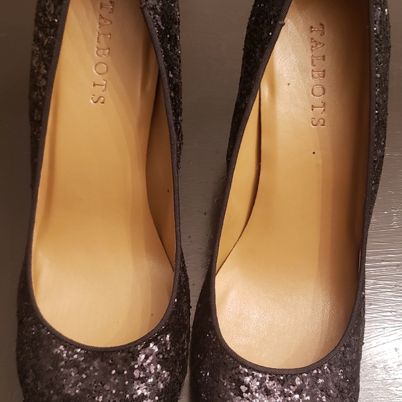 TALBOTS Heels US 8.5 Suede Leather Black Round Toe - Picture 3 of 8